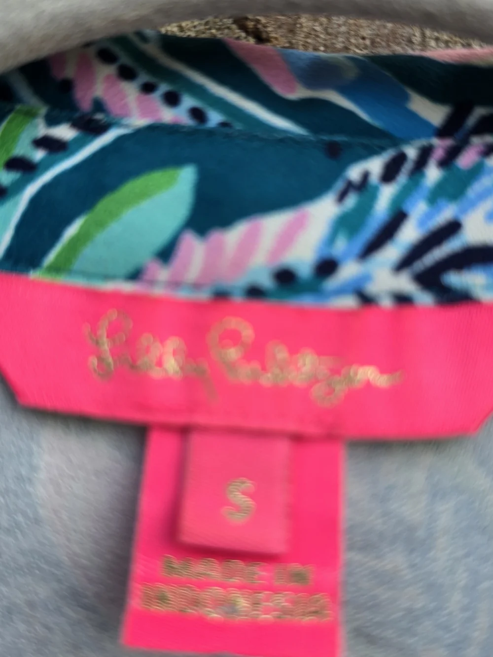 Lilly Pulitzer Womens Long Sleeve Colorful Pearl Buttons Blouse Top Size Small